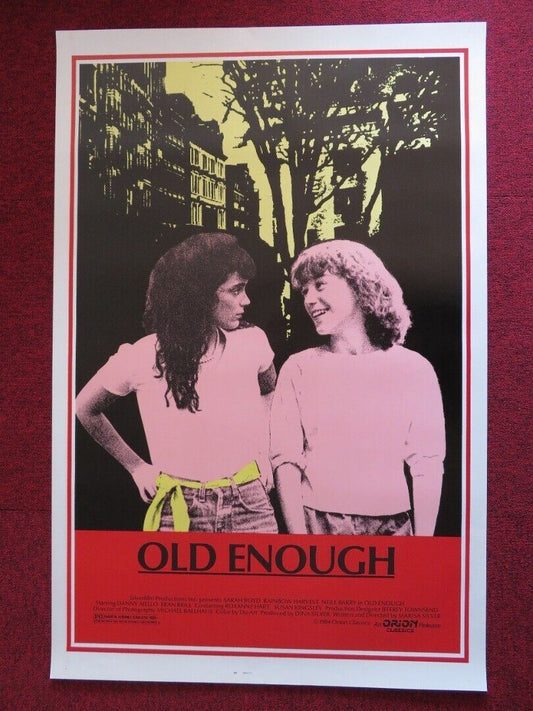 OLD ENOUGH / Jackals US ONE SHEET ROLLED POSTER SARAH BOYD RAINBOW HARVEST 1984