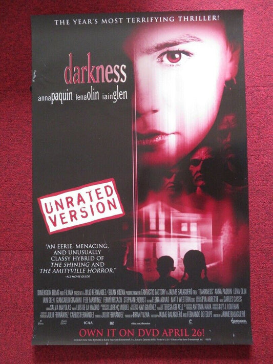 DARKNESS DVD US ONE SHEET ROLLED POSTER ANNA PAQUIN LENA OLIN 2002