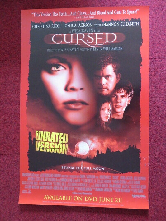 CURSED DVD US ONE SHEET POSTER ROLLED WES CRAVEN CHRISTINA RICCI 2005