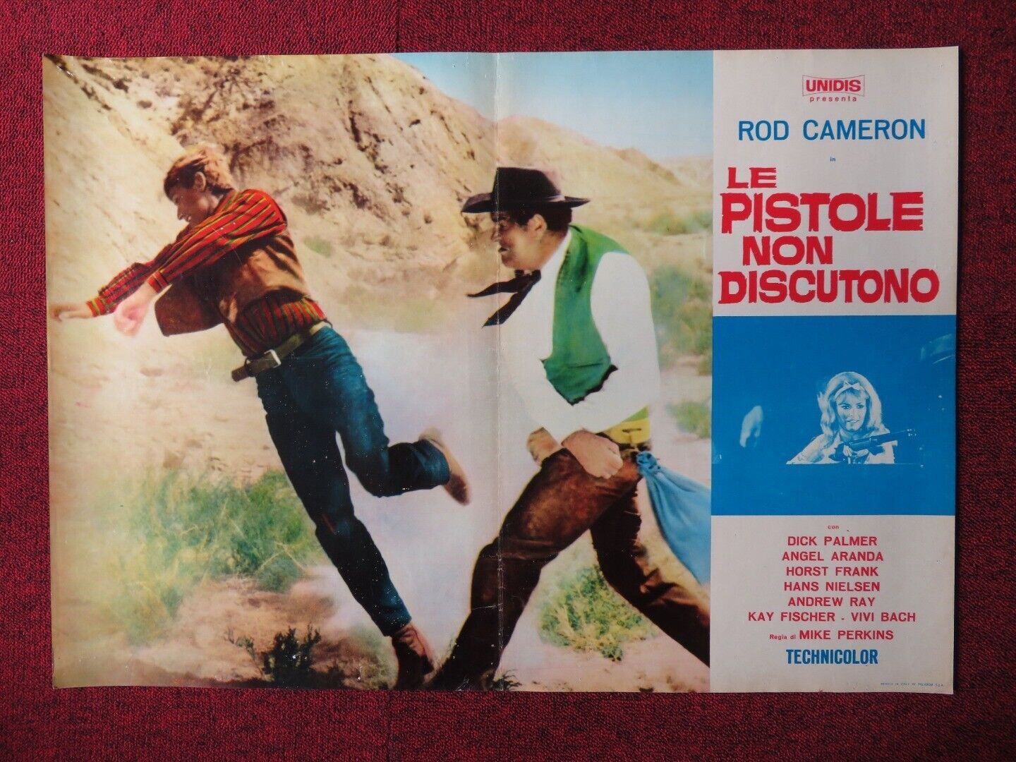 BULLETS DON'T ARGUE / LE PISTOLE NON DISCUTONO - D ITALIAN FOTOBUSTA POSTER 1964