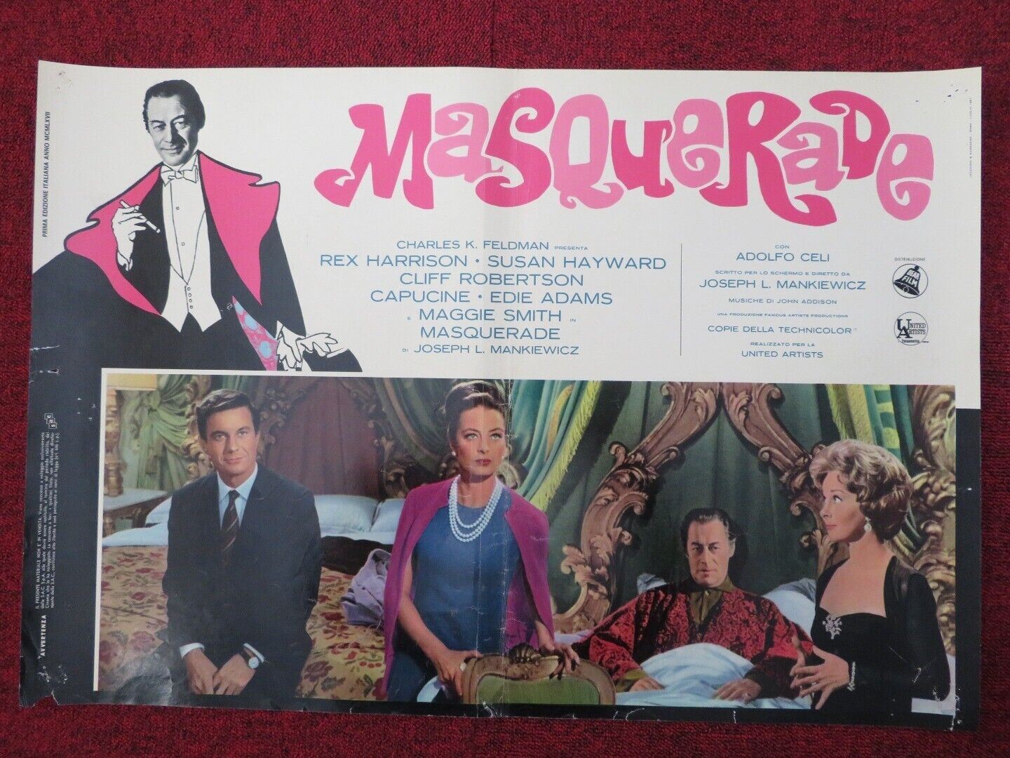 THE HONEY POT / MASQUERADE - A ITALIAN FOTOBUSTA POSTER REX HARRISON 1967