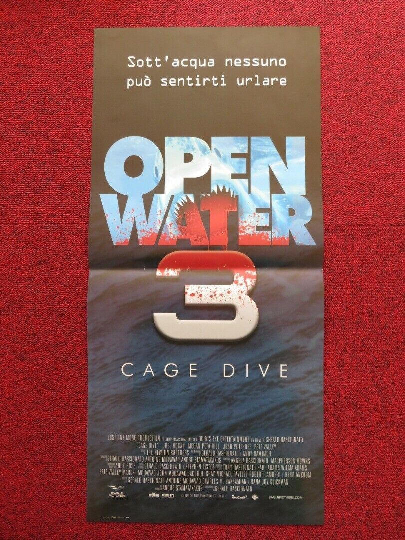 OPEN WATER 3 CAGE DIVE ITALIAN LOCANDINA (26.5"x12.5") POSTER JOEL HOGAN 2016