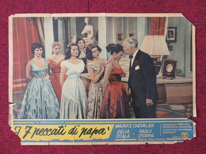 I 7 PECCTI DI PAPA / MY SEVEN LITTLE SINS - C ITALIAN FOTOBUSTA POSTER 1954