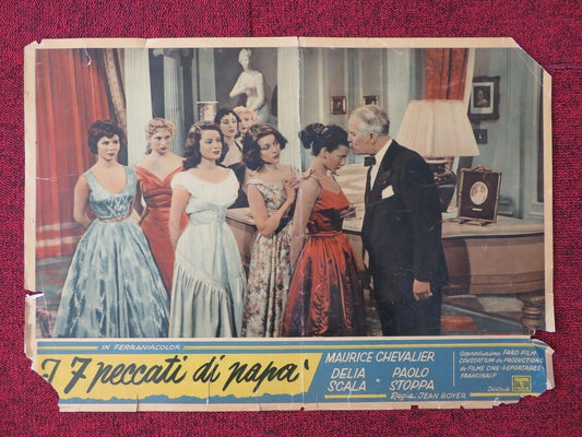 I 7 PECCTI DI PAPA / MY SEVEN LITTLE SINS - C ITALIAN FOTOBUSTA POSTER 1954