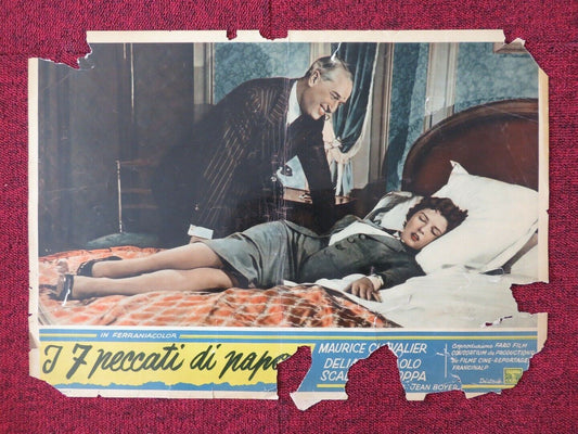 I 7 PECCTI DI PAPA / MY SEVEN LITTLE SINS - D ITALIAN FOTOBUSTA POSTER 1954