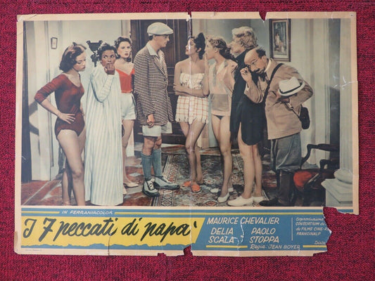 I 7 PECCTI DI PAPA / MY SEVEN LITTLE SINS - F ITALIAN FOTOBUSTA POSTER 1954