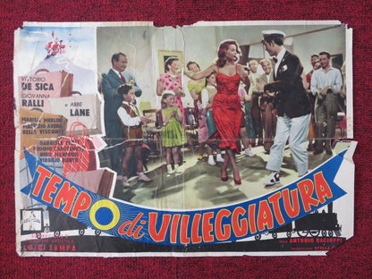 TEMPO DI VILLEGGIATURA / TIME OF VACATION - C ITALIAN FOTOBUSTA POSTER 1956