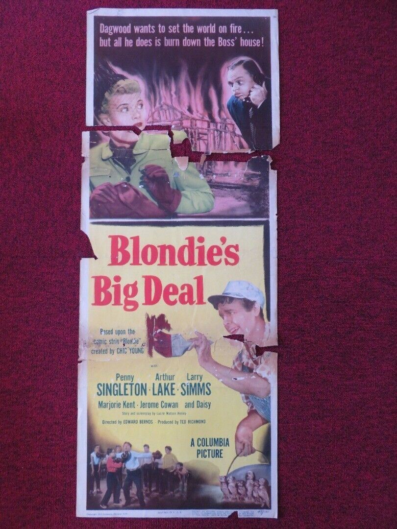 BLODIES BIG DEAL US INSERT (14"x 36") POSTER PENNY SINGLETON ARTHUR LAKE 1949