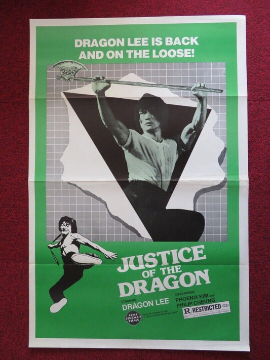 JUSTICE OF THE DRAGON - KUNG FU US ONE SHEET ROLLED POSTER DRAGON LEE 1982