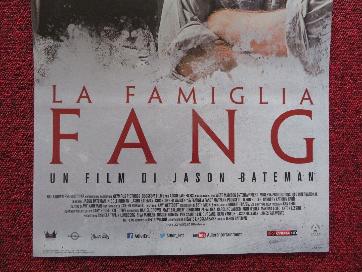 THE FAMILY FANG ITALIAN LOCANDINA (27"x12.5") POSTER NICOLE KIDMAN 2015