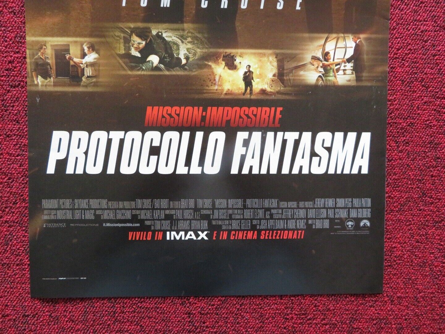 MISSION: IMPOSSIBLE GHOST PROTOCOL ITALIAN LOCANDINA (27"x12.5") POSTER 2011