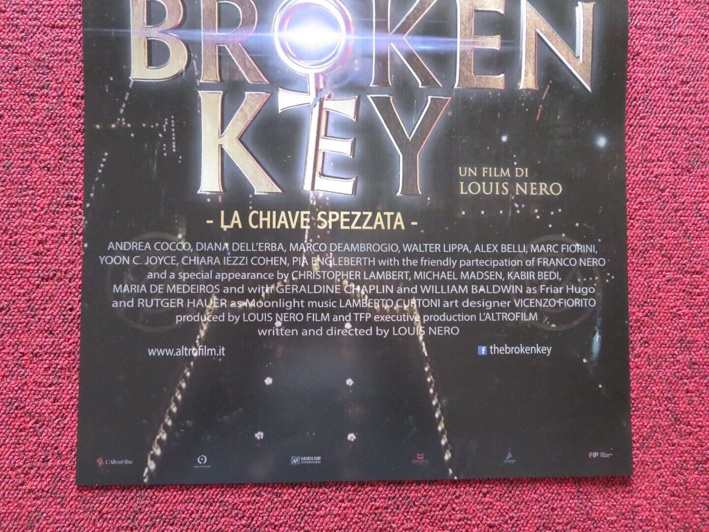 THE BROKEN KEY ITALIAN LOCANDINA (27"x12.5") POSTER RUTGER HAUER 2017