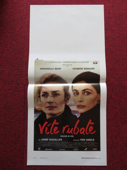 VITE RUBATE / stolen life  ITALIAN LOCANDINA (27.5"x13") POSTER E BEART 1998