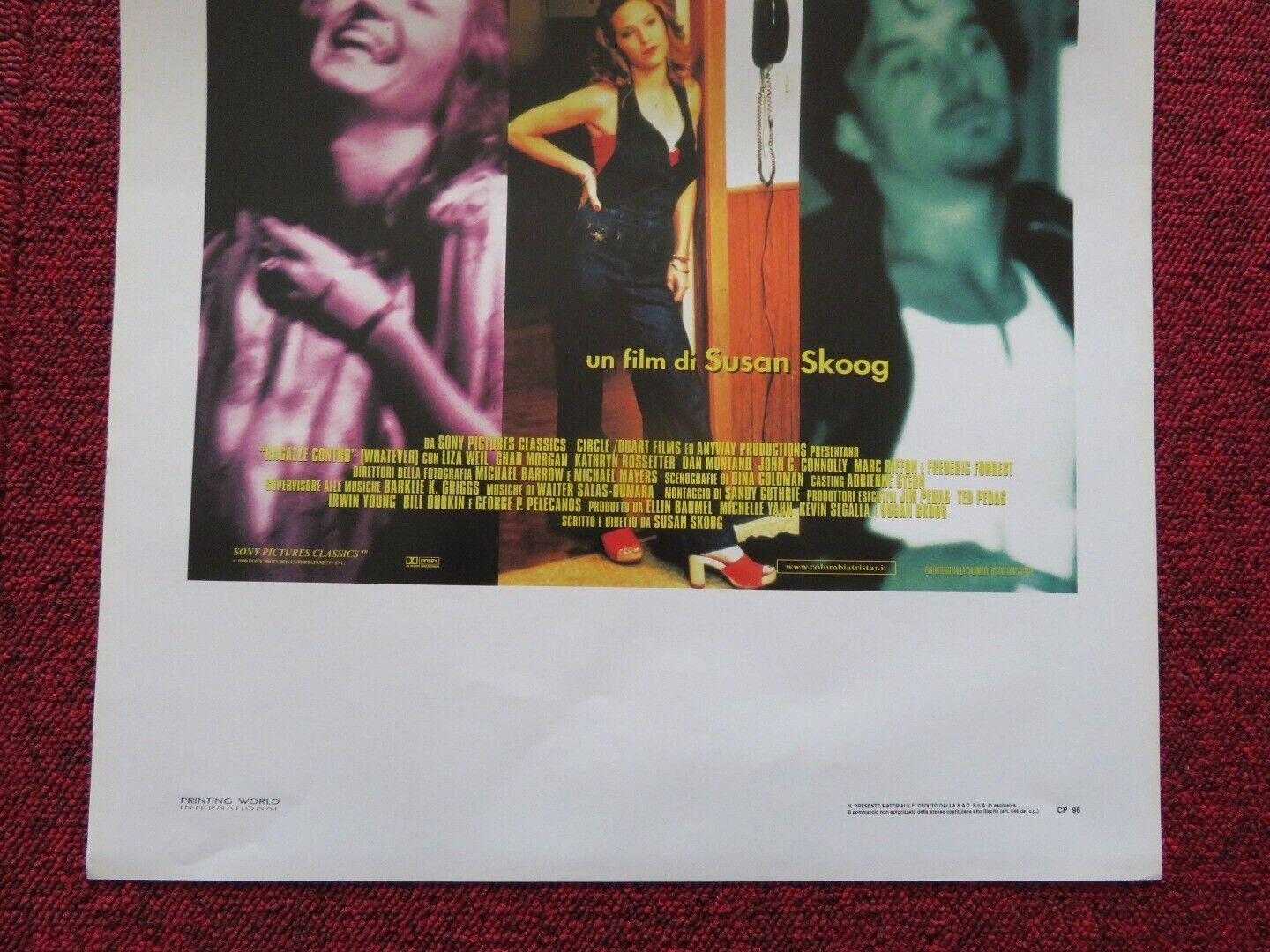 RAGAZZE CONTRO / whatever ITALIAN LOCANDINA (27.5"x13") POSTER LIZA WEIL 1998