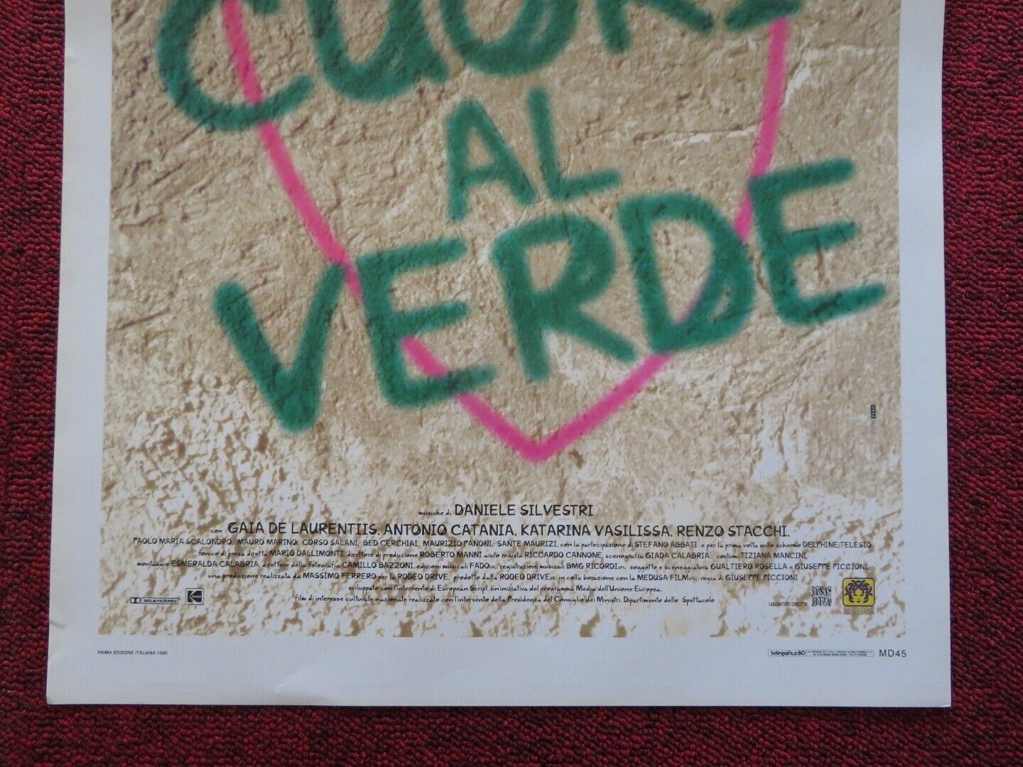 CUORI AL VERDE / penniless hearts ITALIAN LOCANDINA (27.5"x13") POSTER 1996