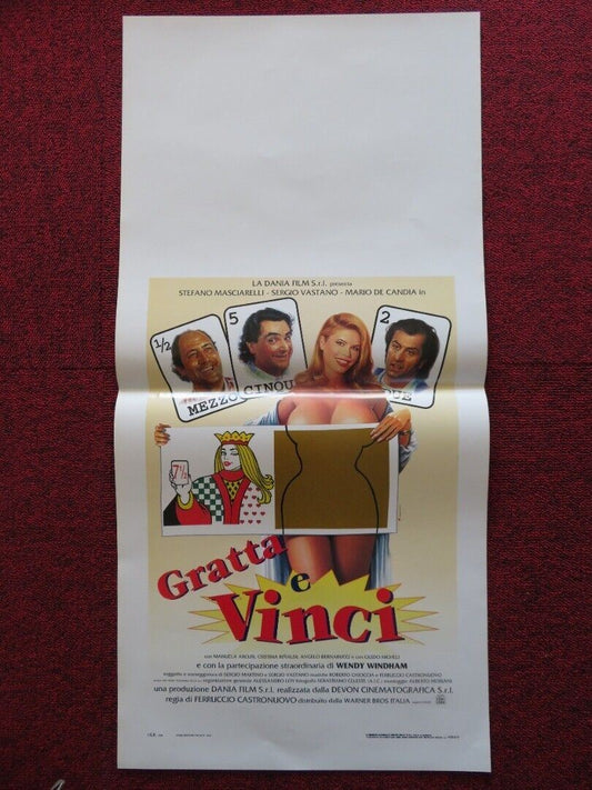 GRATTA E VINCI ITALIAN LOCANDINA (27.5"x13") POSTER STEFANO MASCIARELLI 1996