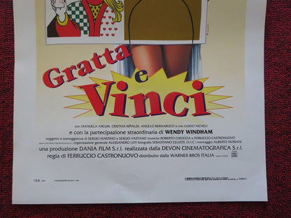 GRATTA E VINCI ITALIAN LOCANDINA (27.5"x13") POSTER STEFANO MASCIARELLI 1996