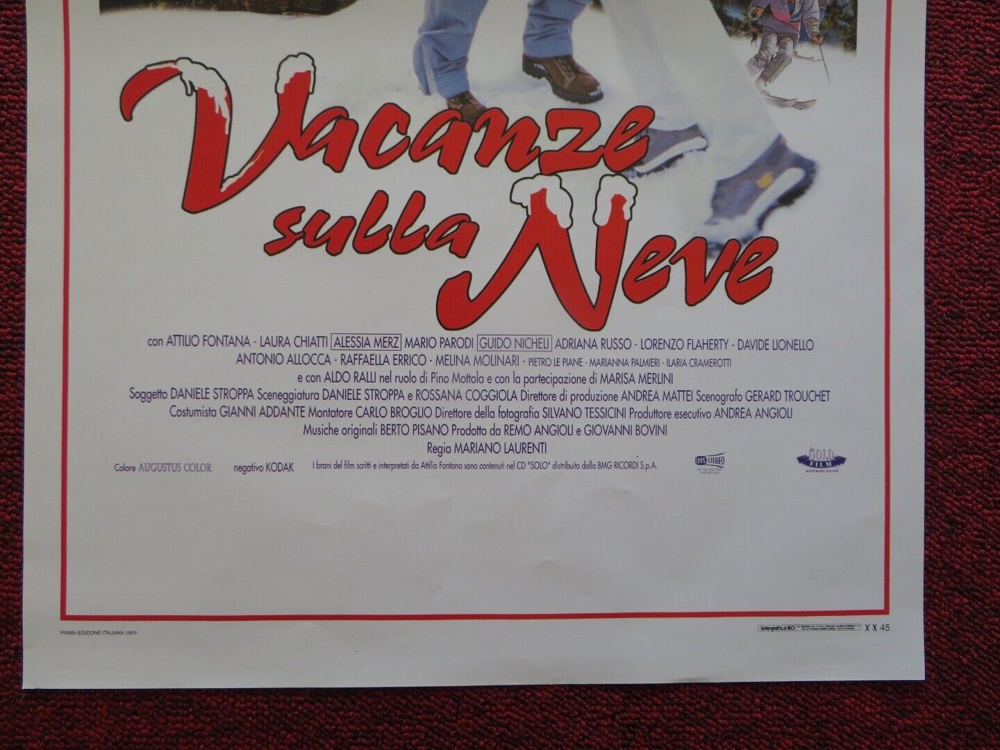 VACANZE SULLA NEVE ITALIAN LOCANDINA (27.5"x13") POSTER ATTILIO FONTANA 1999