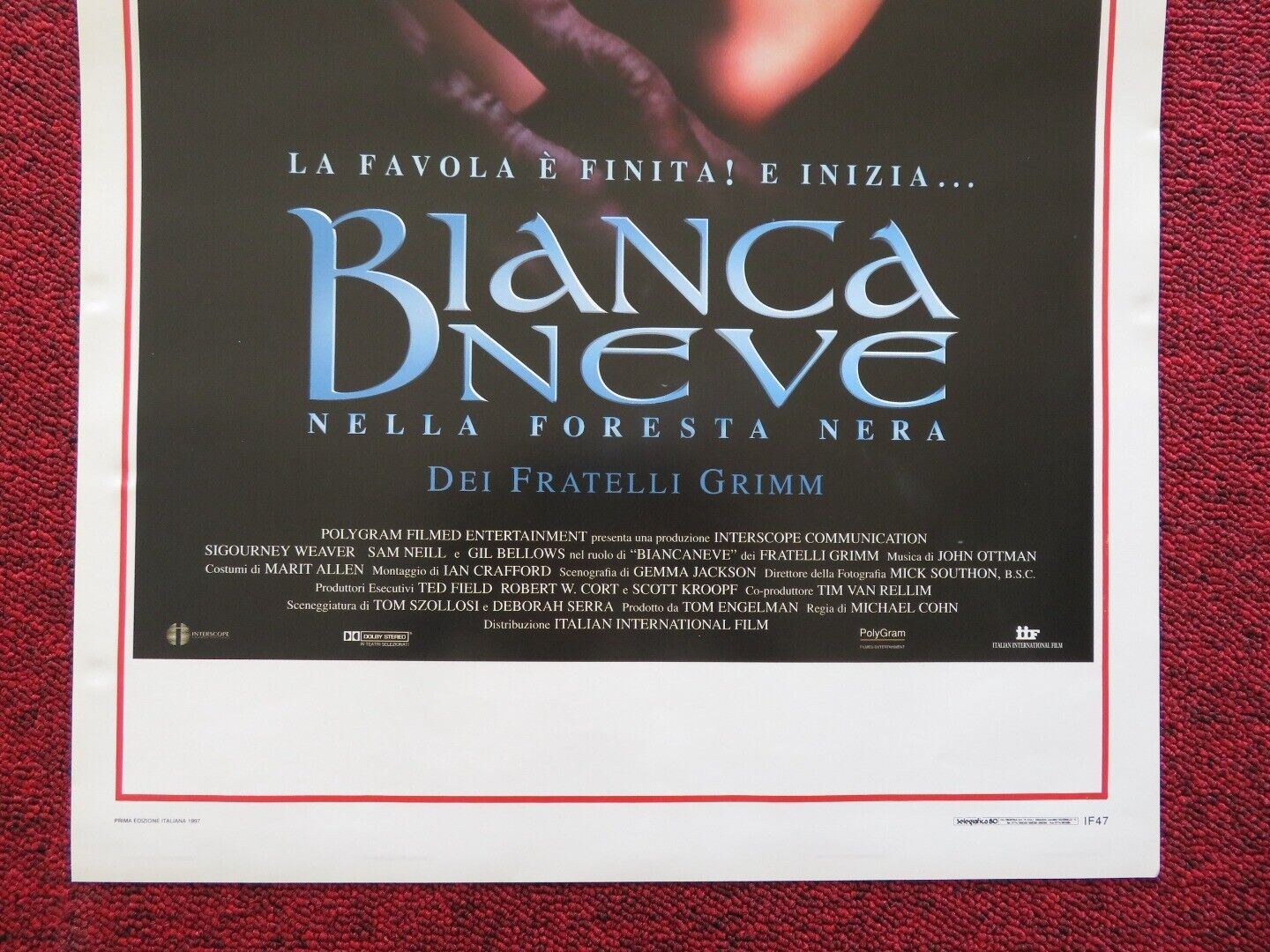 BIANCA NEVE NELLA FORESTA NERA ITALIAN LOCANDINA (27.5"x13") POSTER 1997