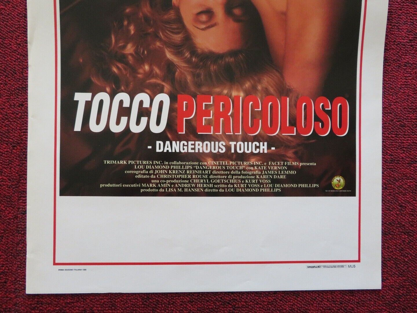 TOCCO PERICOLOSSO / dangerous touch ITALIAN LOCANDINA (27.5"x13") POSTER 1995