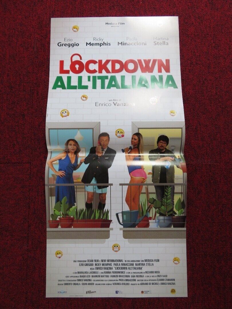 LOCKDOWN ALL'ITALIANA ITALIAN LOCANDINA (26.5"x12.5") POSTER EZIO GREGGIO 2020