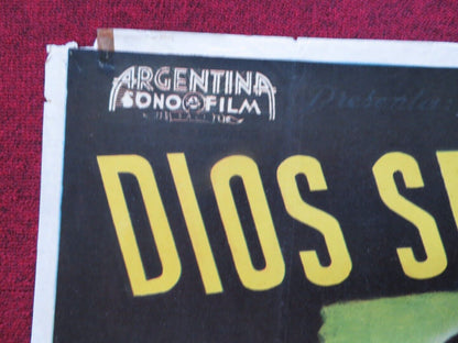 DIOS SE LO PAGUE ARGENTINA ONE SHEET FOLDED POSTER ARTURO DE CORDOVA  MORENO