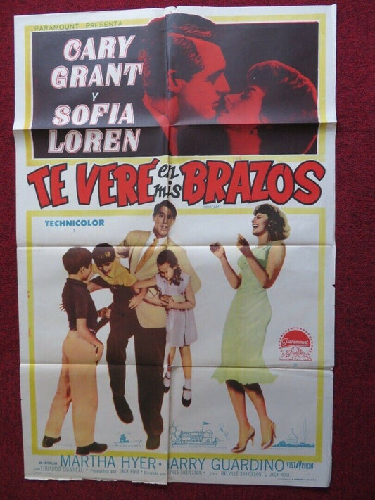 HOUSEBOAT ARGENTINA ONE SHEET FOLDED POSTER CAREY GRANT SOPHIA LOREN 1958