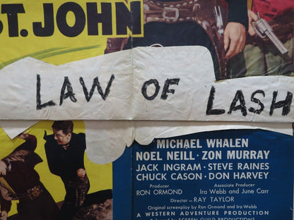 LAW OF THE LASH USA ONE SHEET FOLDED POSTER LASH LA RUE FUZZY ST. JOHN 1947