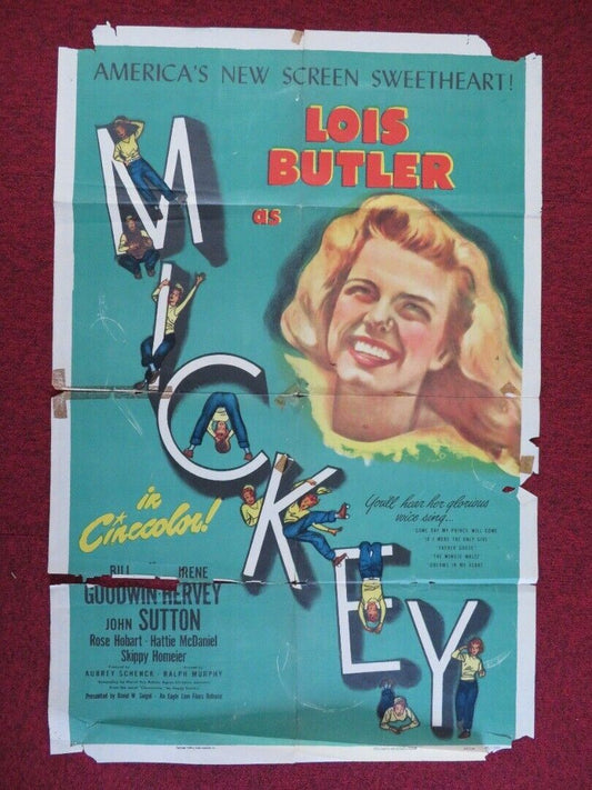 MICKEY USA ONE SHEET FOLDED POSTER LOIS BUTLER BILL GOODWIN 1948