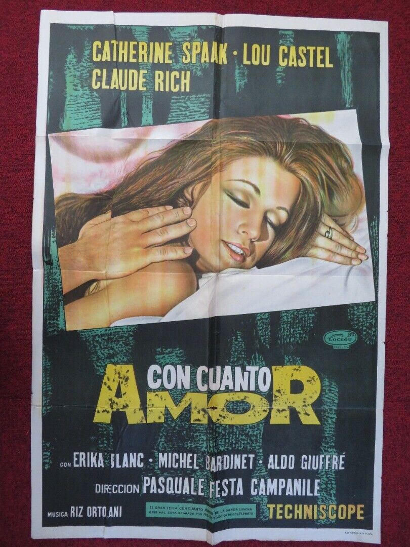 CON CUANTO AMOR ARGENTINA ONE SHEET POSTER CATHERINE SPAAK LOU CASTEL 1970