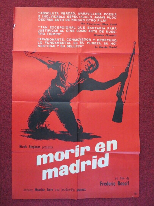 TO DIE IN MADRID ARGENTINA ONE SHEET POSTER SUZANNE FLON GERMAINE MONTERO 1963