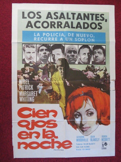 UNDERWORLD INFORMERS ARGENTINA ONE SHEET POSTER NIGEL PATRICK MARGARET WHITING