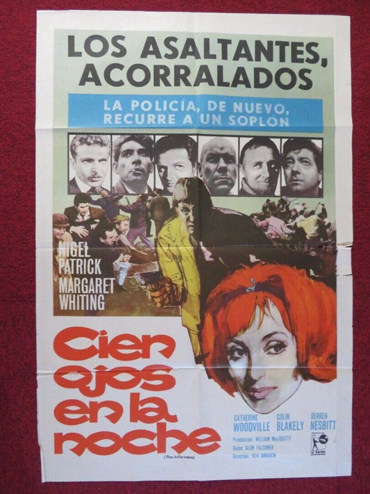 UNDERWORLD INFORMERS ARGENTINA ONE SHEET POSTER NIGEL PATRICK MARGARET WHITING