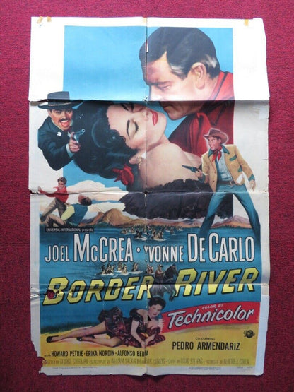 BORDER RIVER USA ONE SHEET POSTER JOEL MCCREA YVONNE DE CARLO 1954