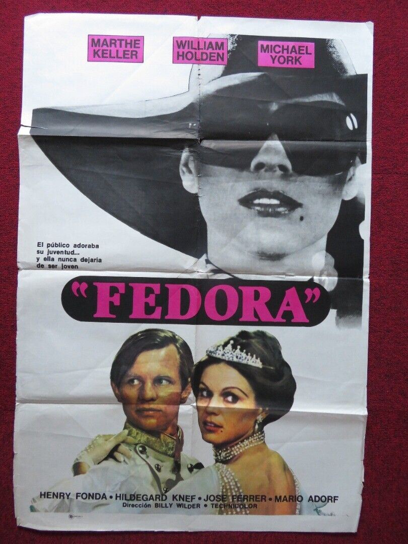 FEDORA ARGENTINA ONE SHEET POSTER WILLIAM HOLDEN MARTHE KELLER 1978