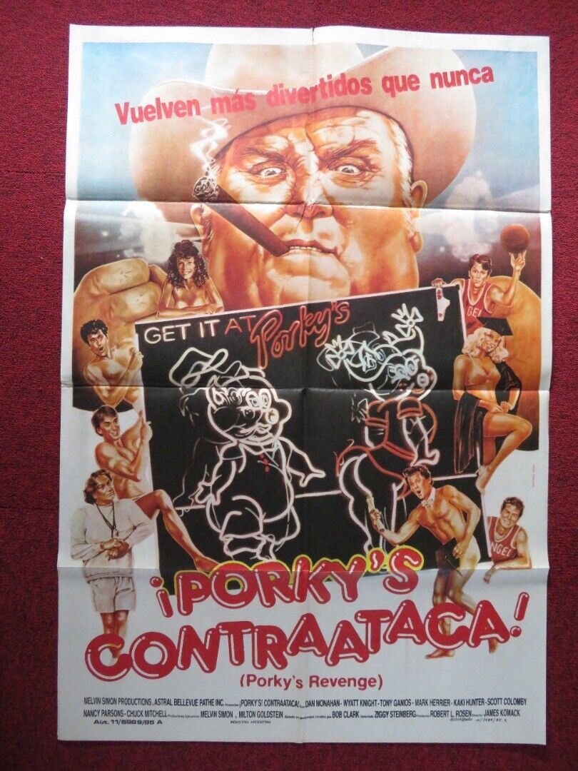 PORKY'S REVENGE  ARGENTINA ONE SHEET POSTER DAN MONAHAN WYATT KNIGHT 1985