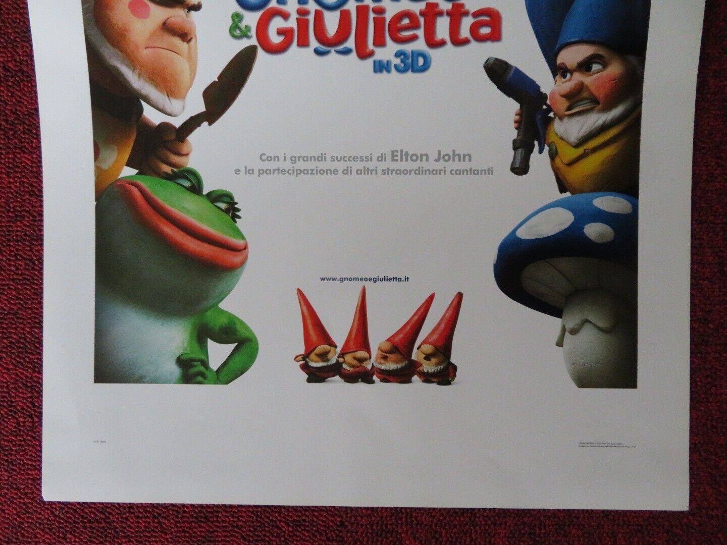 GNOMEO & GIULIETTA  ITALIAN LOCANDINA (27.5"x13") POSTER JAMES MCAVOY 2011