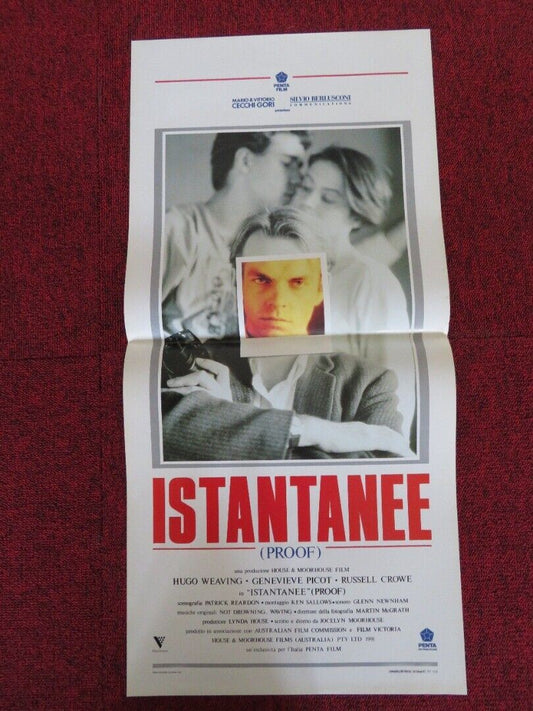 ISTANTANEE / Proof ITALIAN LOCANDINA (27.5"x13") POSTER HUGO WEAVING 1991