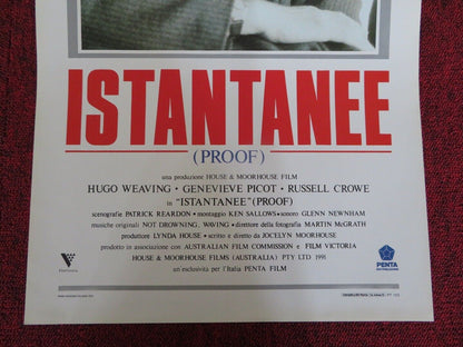 ISTANTANEE / Proof ITALIAN LOCANDINA (27.5"x13") POSTER HUGO WEAVING 1991