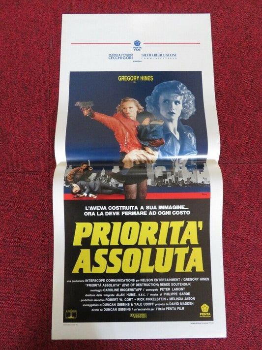 PRIORITA' ASSOLUTA /Eve of destruction ITALIAN LOCANDINA (27.5"x13") POSTER 1992