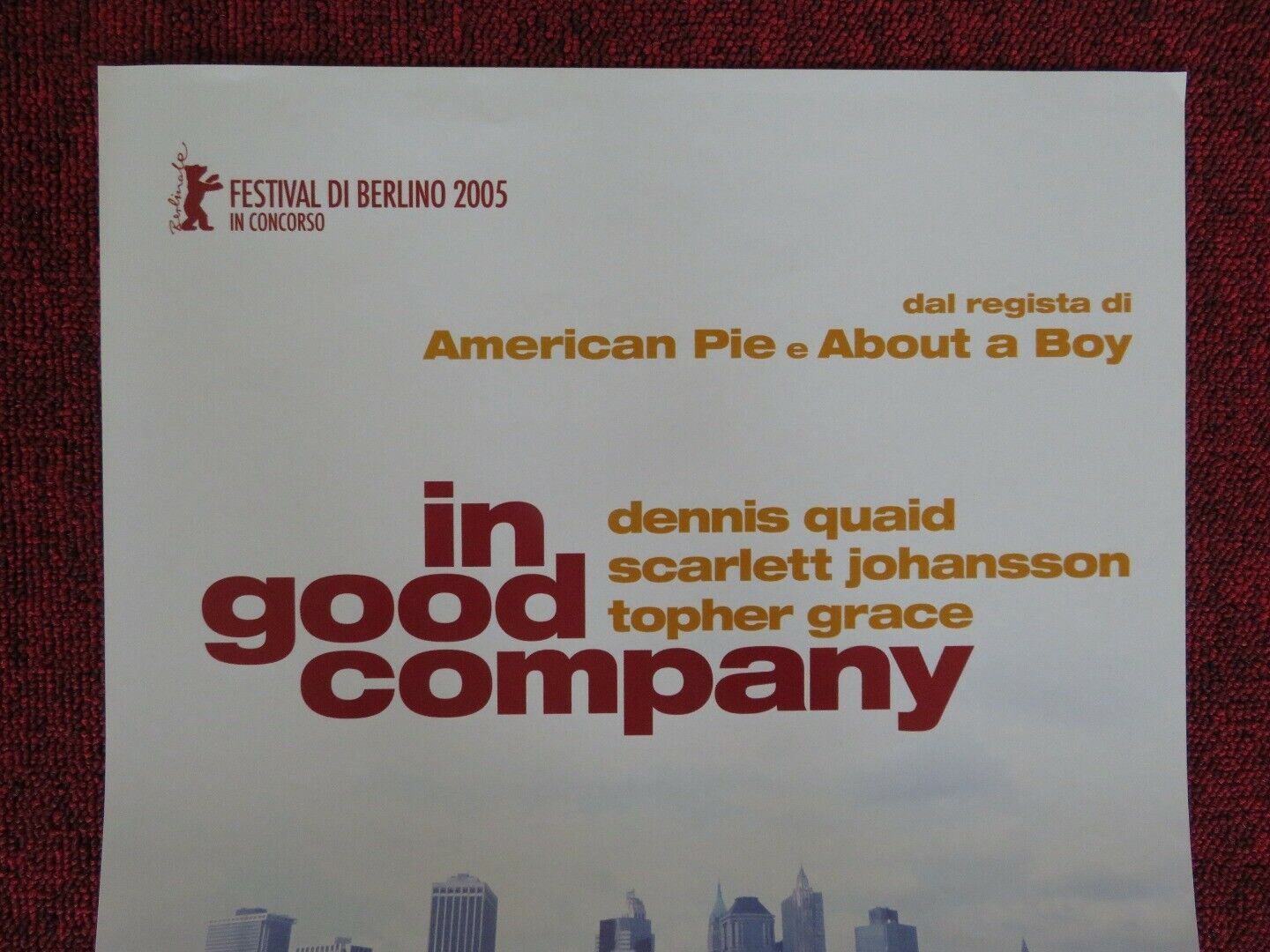 IN GOOD COMPANY ITALIAN LOCANDINA (26.5"x12.5") POSTER SCARLETT JOHANSSON 2004