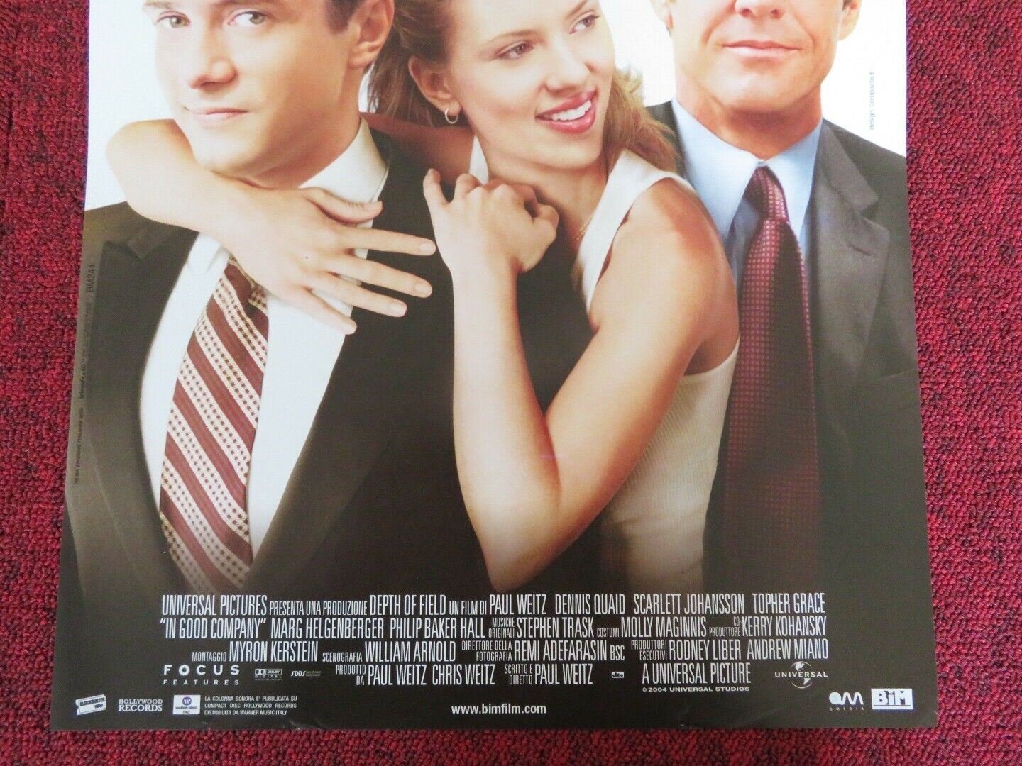 IN GOOD COMPANY ITALIAN LOCANDINA (26.5"x12.5") POSTER SCARLETT JOHANSSON 2004