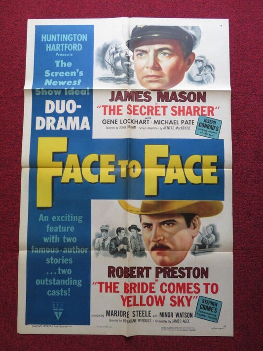 FACE TO FACE US ONE SHEET POSTER JAMES MASON GENE LOCKHART 1952