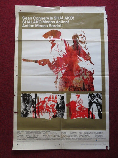 SHALAKO US ONE SHEET POSTER SEAN CONNERY BRIGITTE BARDOT 1968