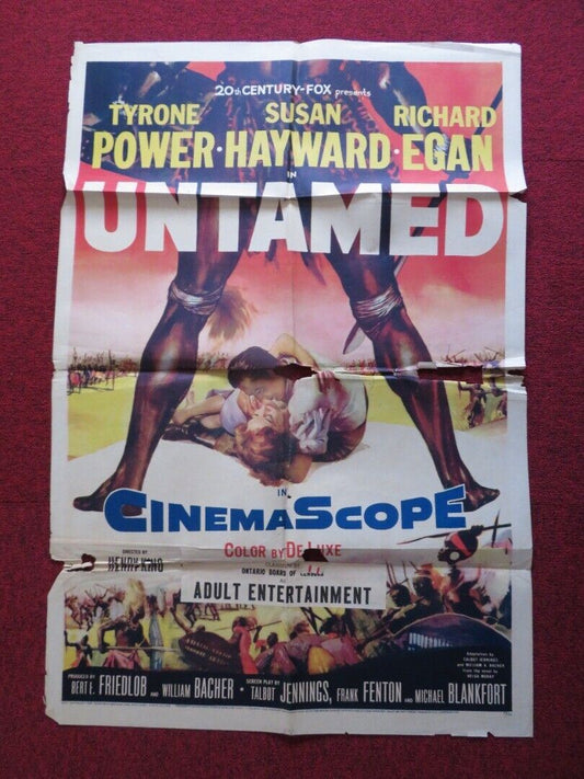 UNTAMED US ONE SHEET POSTER TYRONE POWER SUSAN HAYWARD 1955