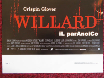 WILLARD ITALIAN LOCANDINA (27.5"x12.5") POSTER CRISPIN GLOVER 2003