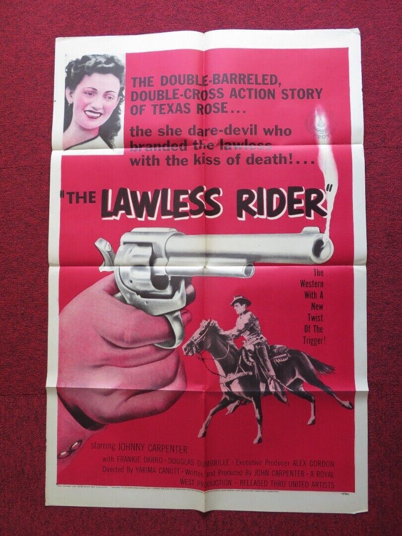 THE LAWLESS RIDER US ONE SHEET POSTER JOHNNY CARPENTER ROSE BASCOM 1954