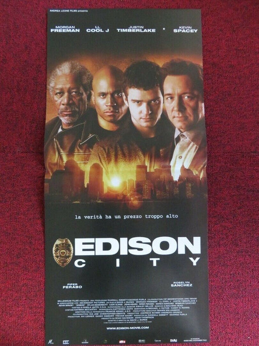 EDISON CITY ITALIAN LOCANDINA (26.5"x12.5") POSTER MORGAN FREEMAN 2005