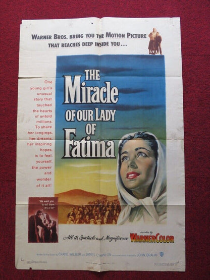 THE MIRACLE OF OUR LADY OF FATIMA US ONE SHEET POSTER GILBERT ROLAND 1952