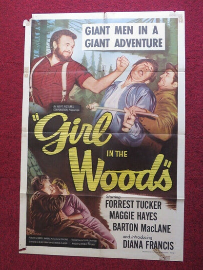 GIRL IN THE WOODS US ONE SHEET POSTER FORREST TUCKER MARGARET HAYES 1958